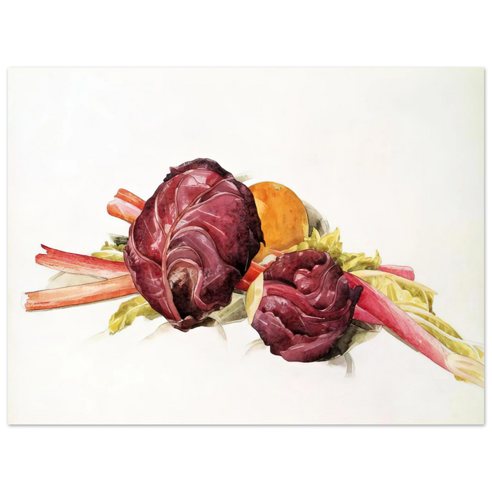 Charles Demuth - Red Cabbages, Rhubarb and Orange - 1929 75x100 cm / 30x40inches Fine Art Poster