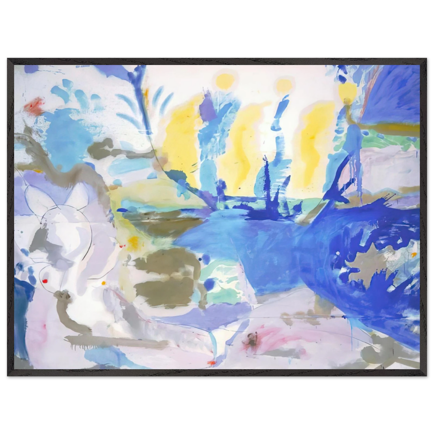 Helen Frankenthaler - Basque Beach - 1958 Wall art - A3 (29.7 x 42 cm) - Premium Wooden Framed Poster With Fine Art Paper-canvas - Wood frame
