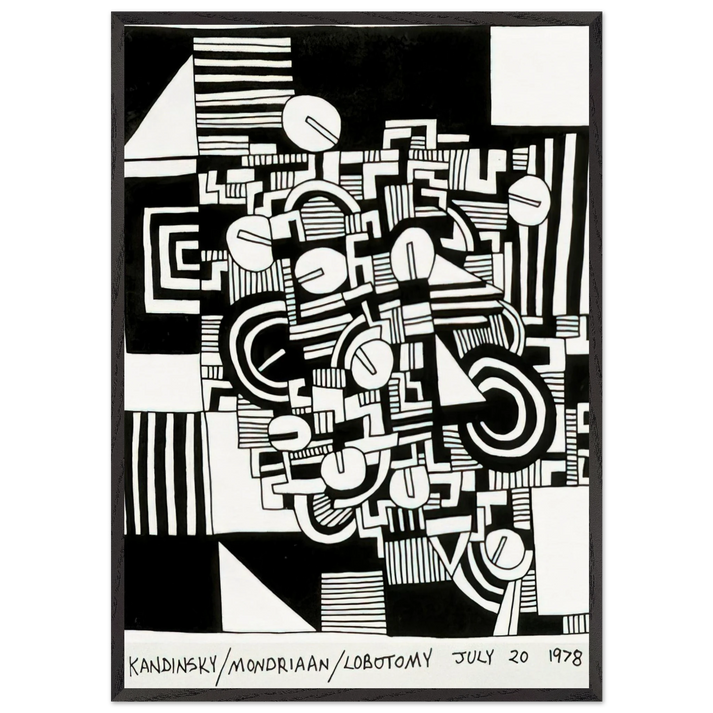 UNTITLED 1978 N4 - Keith Haring 70x100 cm / 28x40 inches Framed Art Print – Black Wooden Frame | Keith Haring Art For Sale