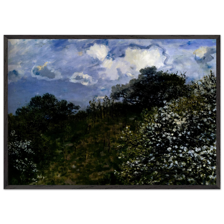 Spring N2 - claude monet 70x100 cm / 28x40 inches Framed Art Print – Black Wooden Frame