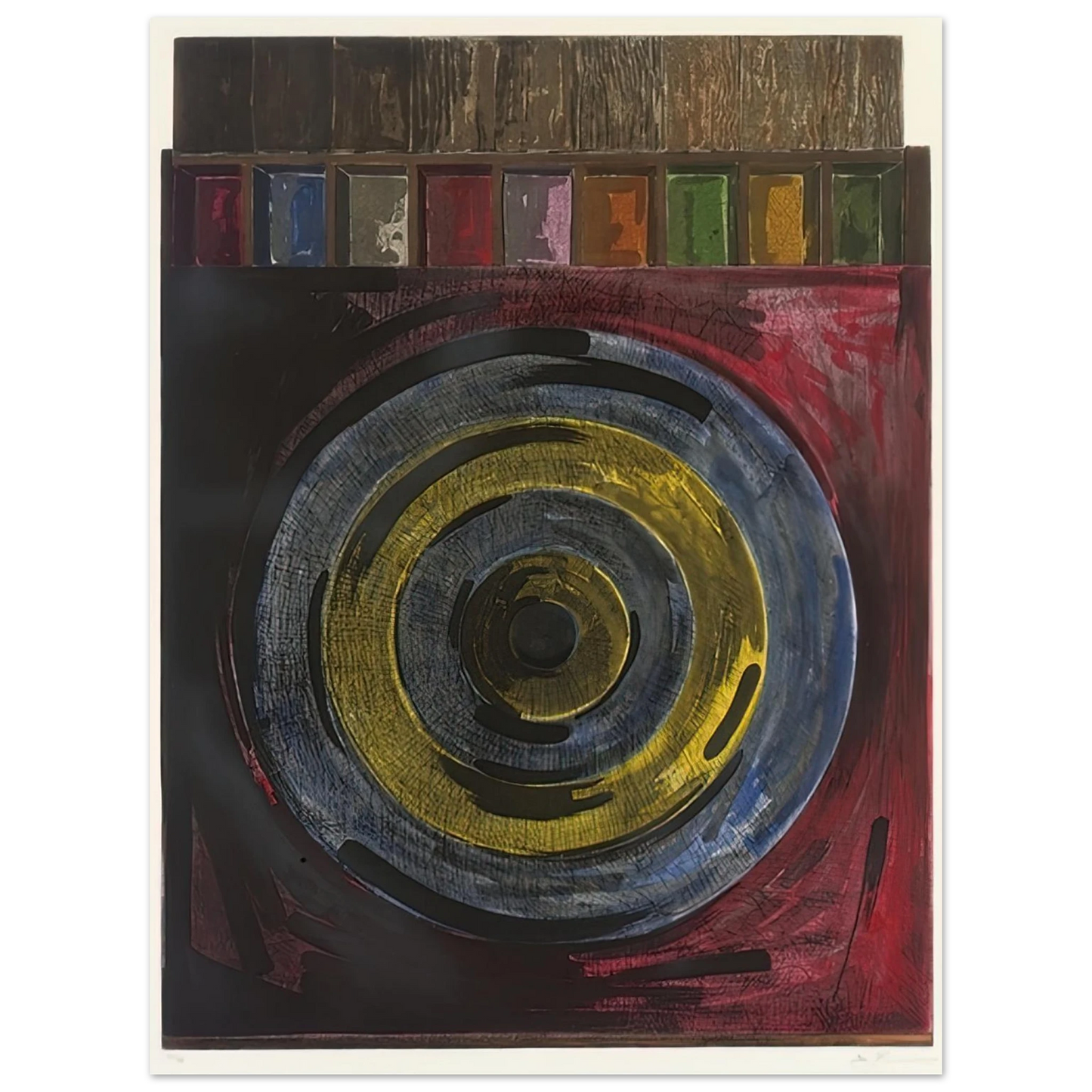 Jasper Johns - TARGET WITH PLASTER CASTS UNIVERSAL LIMITED ART EDITIONS 208 75x100 cm / 30x40inches Fine Art Poster