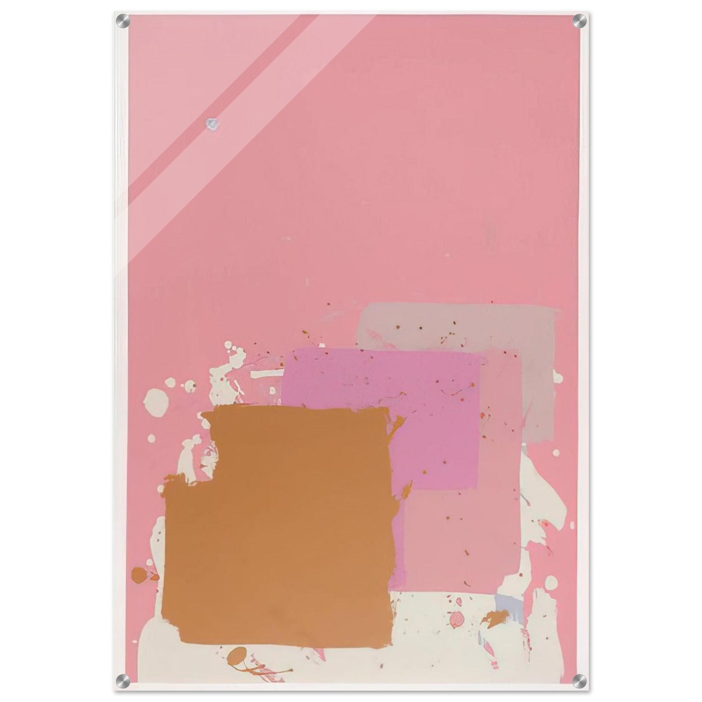 Brown Black on Pink - 1971 - John Hoyland Acrylic Print - 70x100 cm / 28x40″ inches | John Hoyland Wall Art | John Hoyland Prints