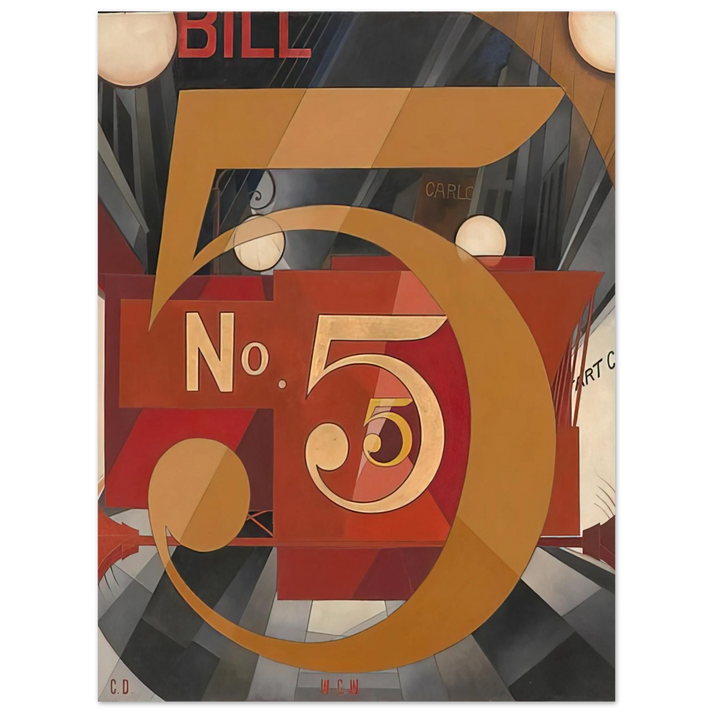 Charles Demuth - I Saw the Figure 5 in Gold William Carlos Williams - 1928 75x100 cm / 30x40inches Fine Art Poster