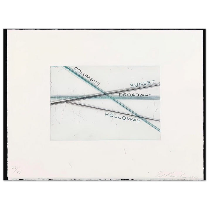 Edward Ruscha - SUNSET FROM LOS FRANCISCO SAN ANGELES PORTFOLIO 75x100 cm / 30x40inches Fine Art Poster