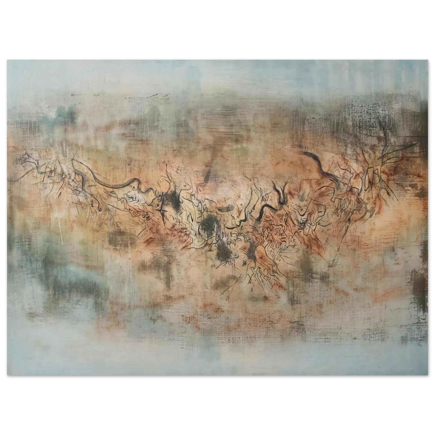 Zao Wou-Ki - VENT ET POUSSI RE 1957 75x100 cm / 30x40inches Fine Art Poster