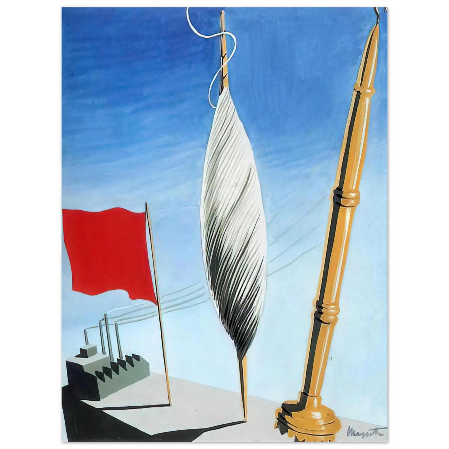 Rene Magritte - PROJECT OF POSTER THE CENTER OF TEXTILE WORKERS IN BELGIUM 1938 2 75x100 cm / 30x40inches Fine Art Poster