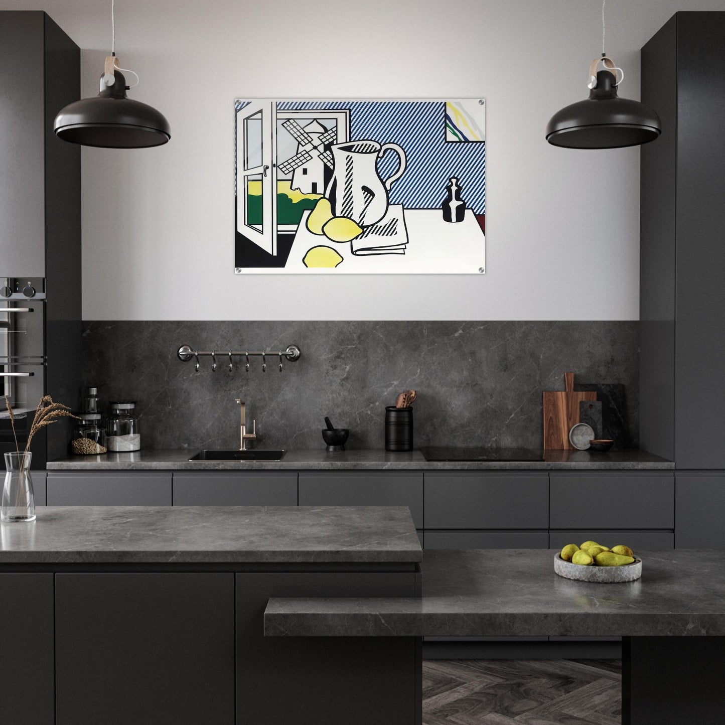 STILL LIFE WITH WINDMILL 1974 - Roy Lichtenstein Acrylic Print - 70x100 cm / 28x40″ inches