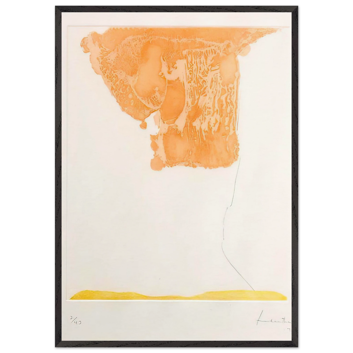 Pranzo Italiano - 1973 - Helen Frankenthaler 70x100 cm / 28x40 inches Framed Art Print – Black Wooden Frame