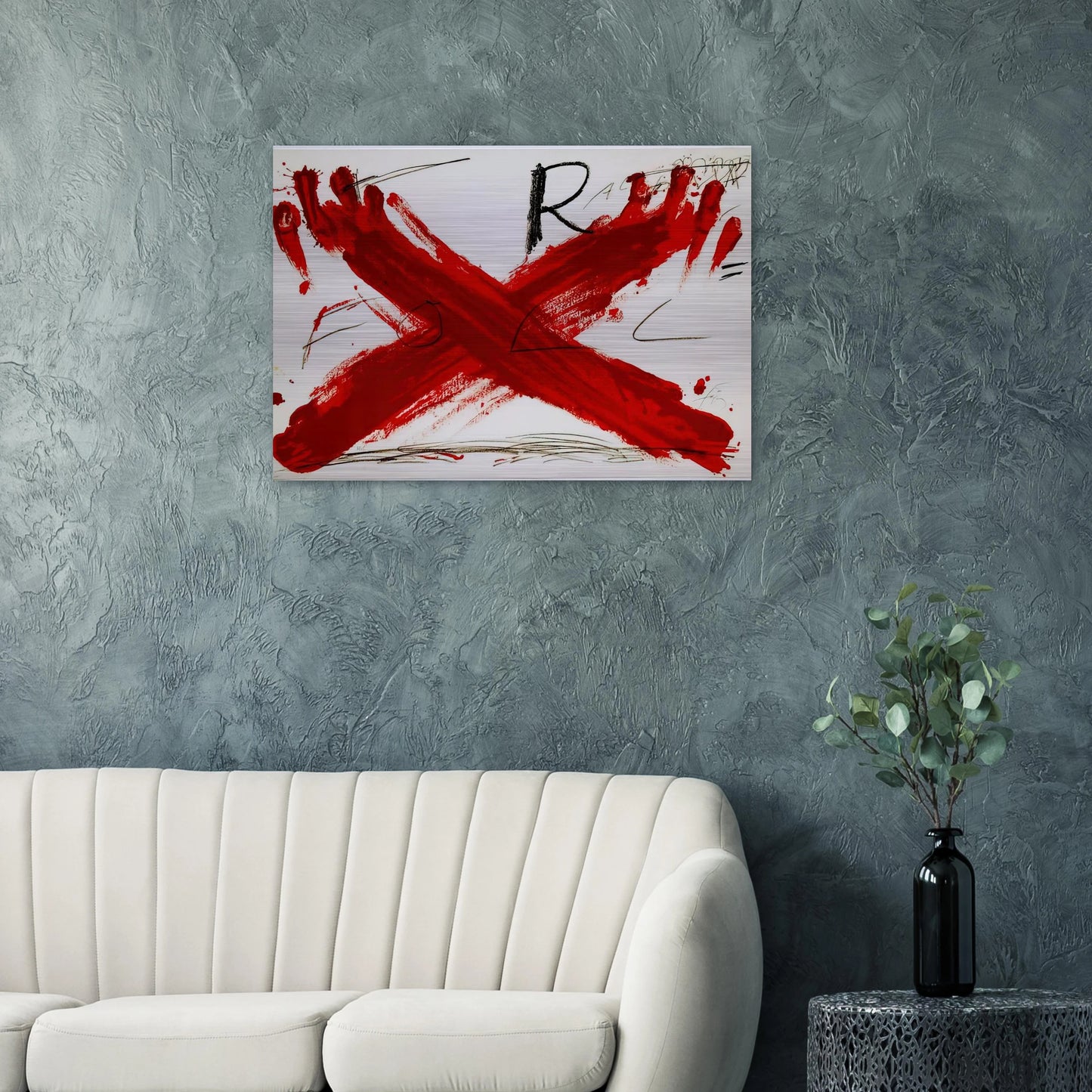 FOLL 1973 - Antoni Tapies Brushed Aluminum Print - 70x100 cm / 28x40 inches | Antoni Tapies Aluminum Print | Antoni Tapies Prints