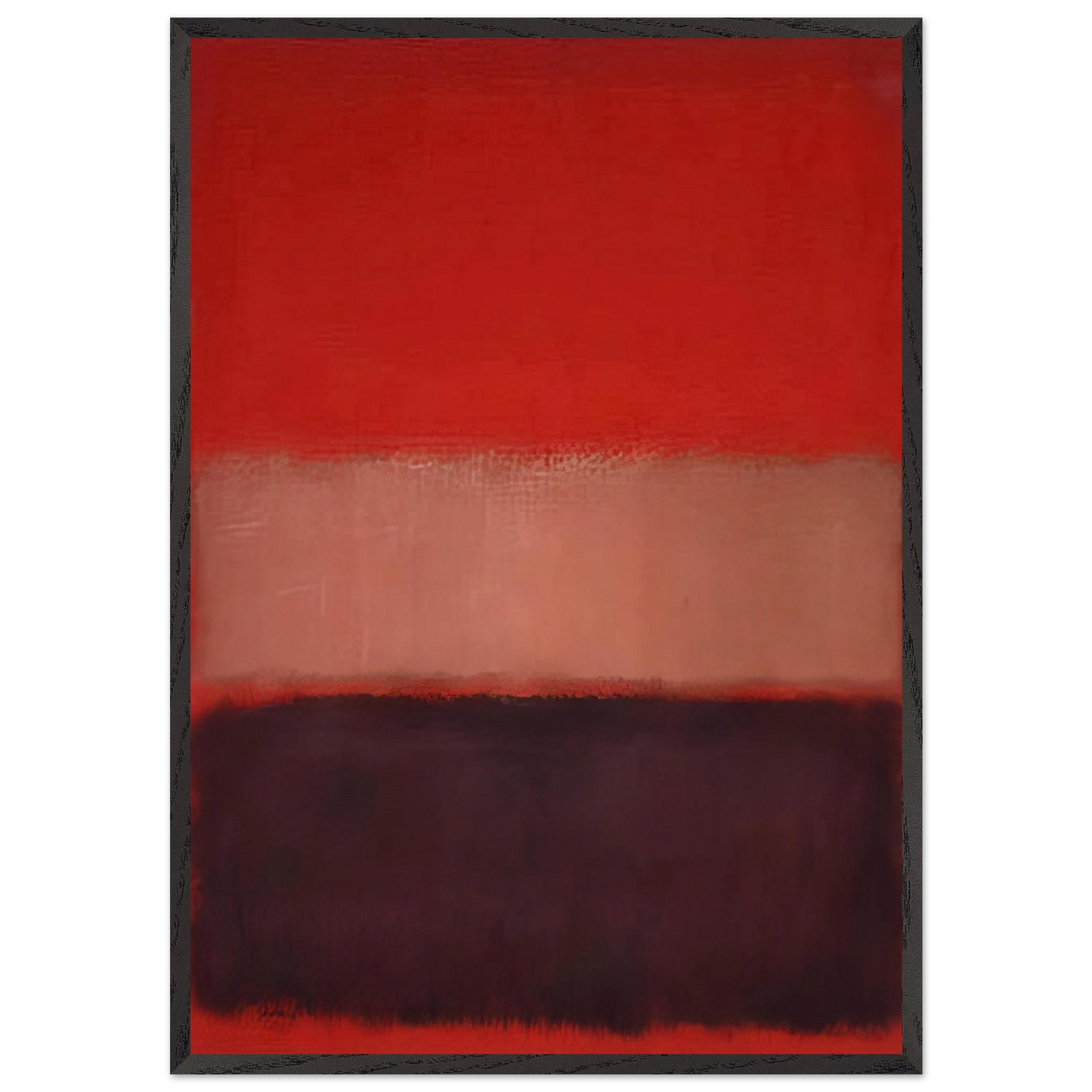 No 46 Black Ochre Red Over Red - 1957 - Mark Rothko 70x100 cm / 28x40 inches Framed Art Print – Black Wooden Frame