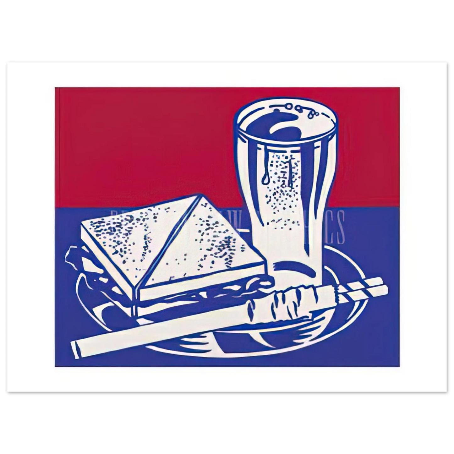 Roy Lichtenstein - SANDWICH AND SODA 1964 75x100 cm / 30x40inches Fine Art Poster