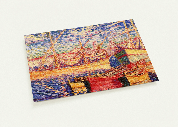 Boats in the Port of St. Tropez By Henri-Edmond Cross Pack of 10 Post Cards | Henri-Edmond Cross Post Cards | A6 (10.5 x 14.8 cm) - 4.1 x 5.8 inches
