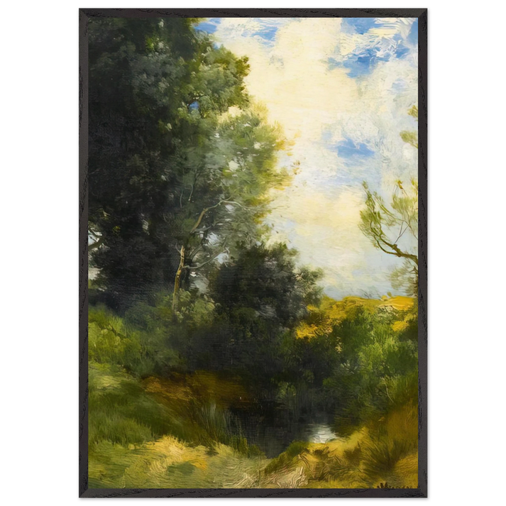 A Path Through the Woods - Thomas Moran 70x100 cm / 28x40 inches Framed Art Print – Black Wooden Frame