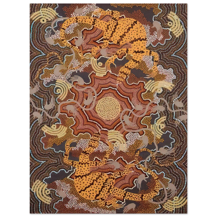 Clifford Possum Tjapaltjarri - Perentie Goanna Dreaming - 1992 75x100 cm / 30x40inches Fine Art Poster