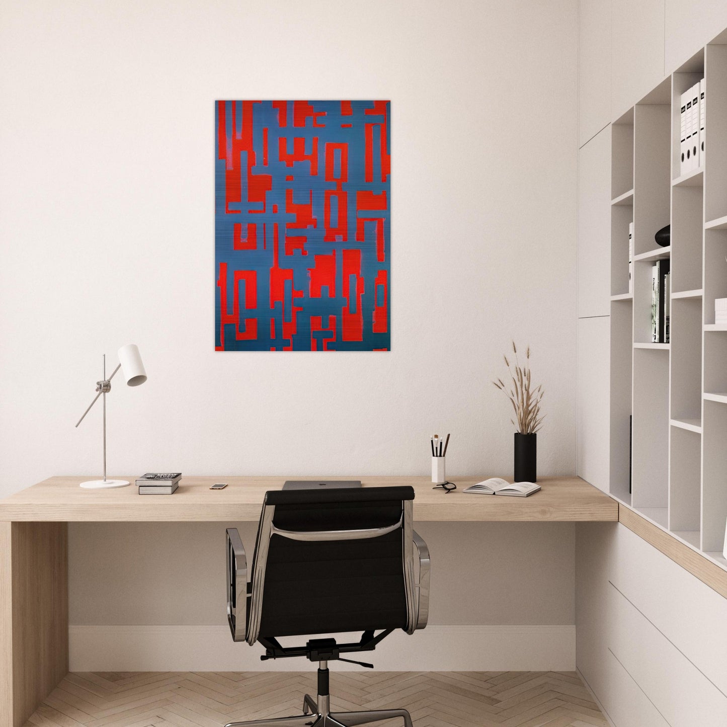 Untitled Red and Gray - 1950 - Ad Reinhardt Brushed Aluminum Print - 70x100 cm / 28x40 inches | Ad Reinhardt Aluminum Print | Ad Reinhardt Prints
