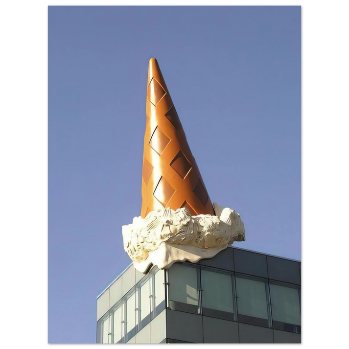 Claes Oldenburg - DROPPED CONE COLLABORATION WITH VAN BRUGGEN 2001 75x100 cm / 30x40inches Fine Art Poster