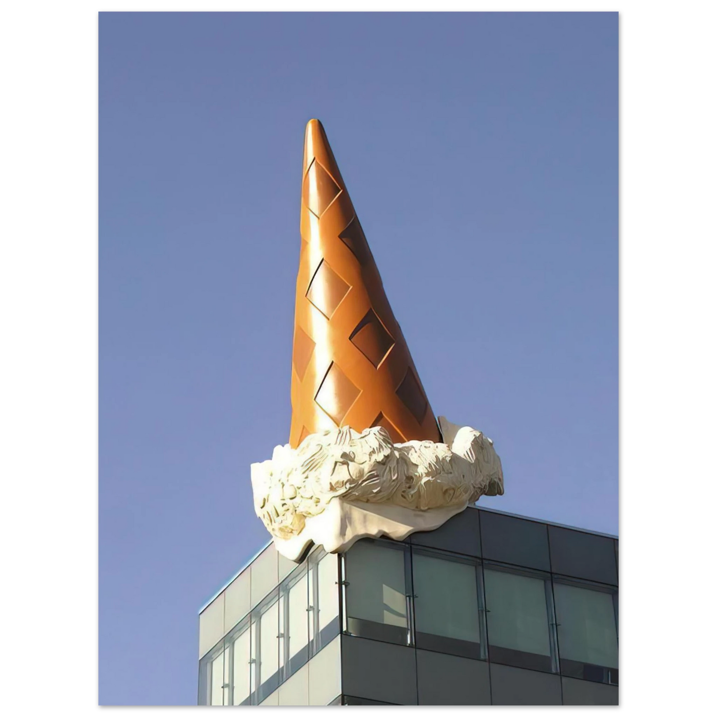Claes Oldenburg - DROPPED CONE COLLABORATION WITH VAN BRUGGEN 2001 75x100 cm / 30x40inches Fine Art Poster