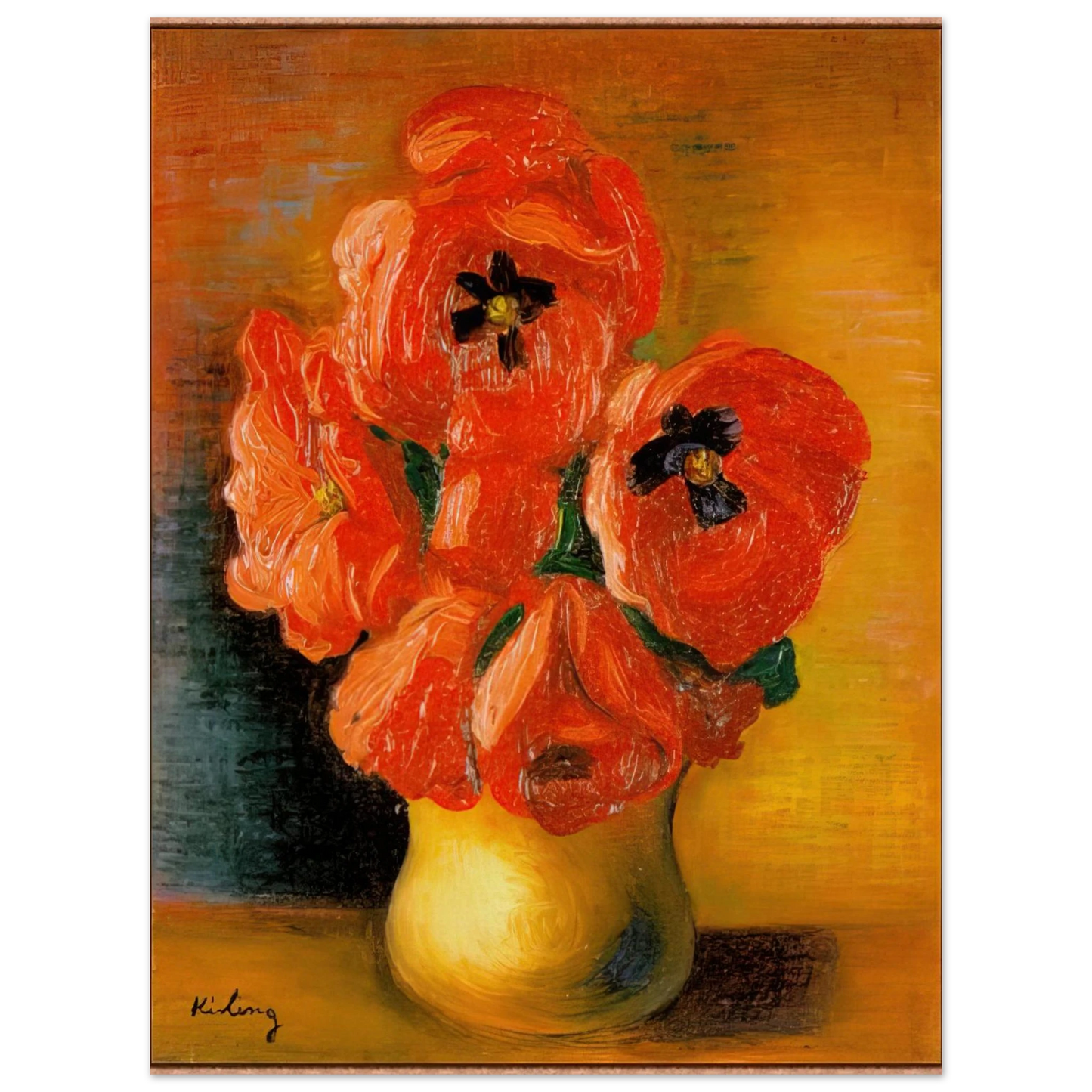Moise Kisling - BOUQUET OF PEONIES 75x100 cm / 30x40inches Fine Art Poster