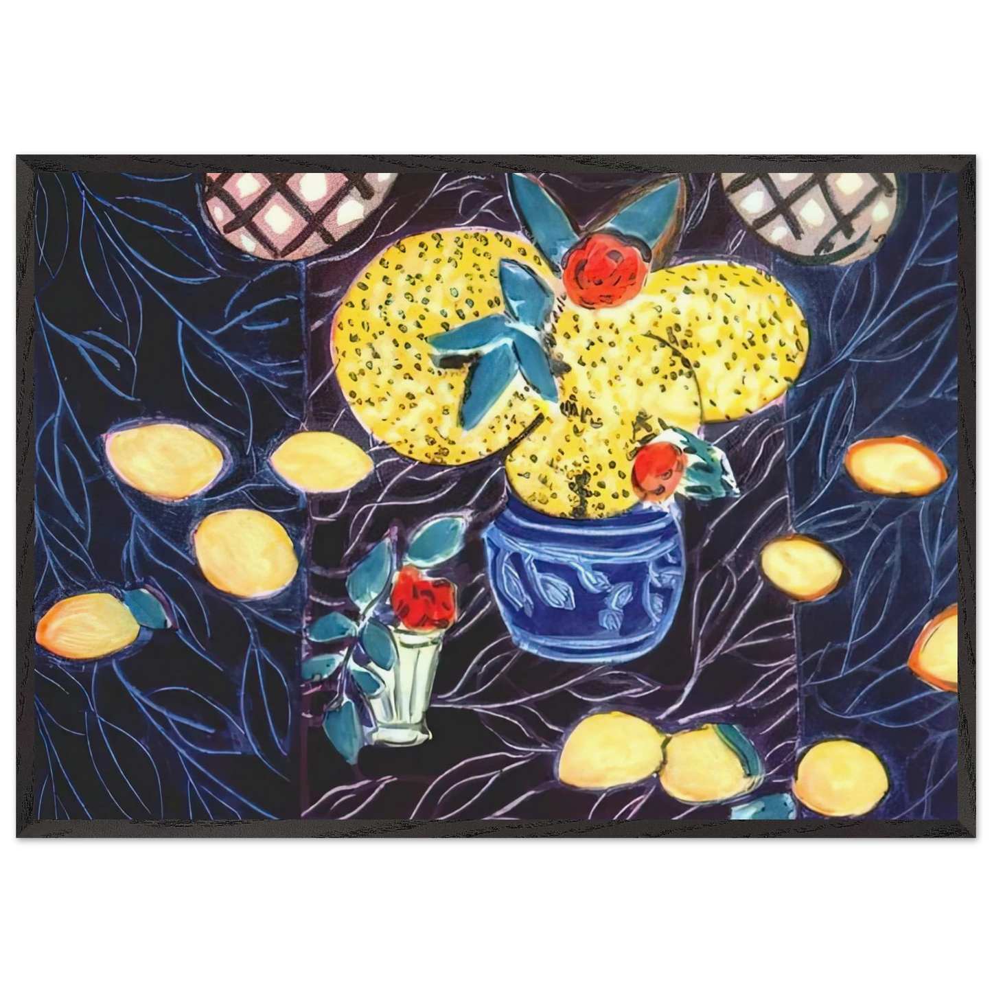 LEMONS AND MIMOSA 1944 - Henri Matisse 70x100 cm / 28x40 inches Framed Art Print – Black Wooden Frame