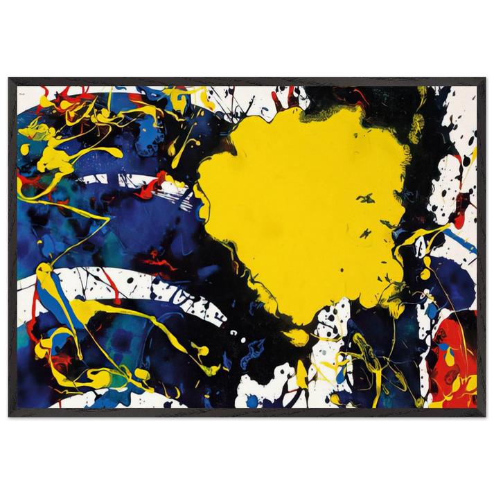 Untitled SFP94-135 SFF 1805 - Sam Francis 70x100 cm / 28x40 inches Framed Art Print – Black Wooden Frame