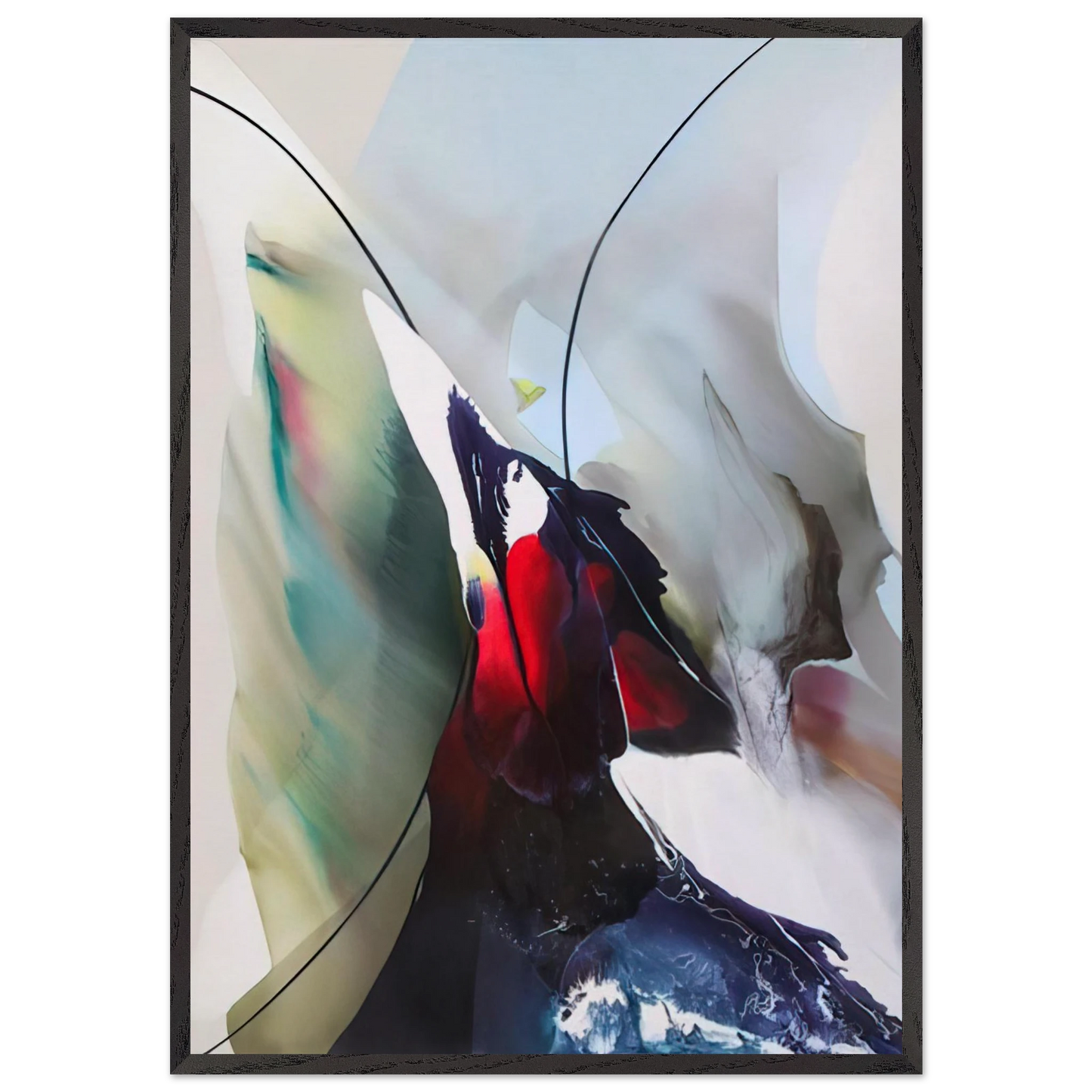 Phenomena Tarot Over - 1970 - Paul Jenkins 70x100 cm / 28x40 inches Framed Art Print – Black Wooden Frame