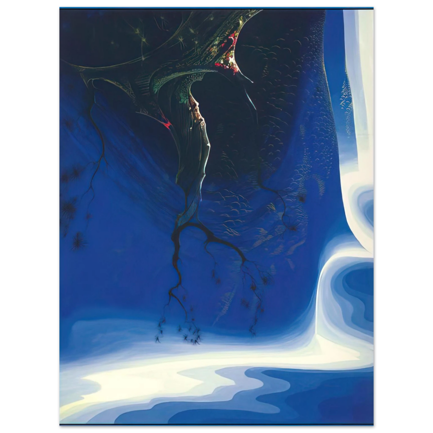 Eyvind Earle - Blue Purple Mist 75x100 cm / 30x40inches Fine Art Poster
