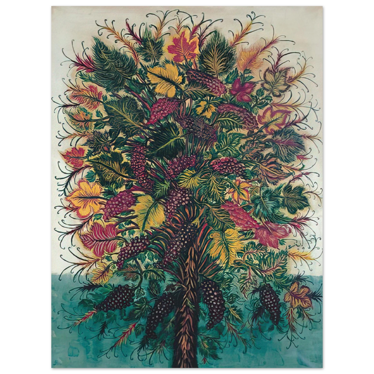 Seraphine Louis - Les Grappes de Raisin - 1930 75x100 cm / 30x40inches Fine Art Poster