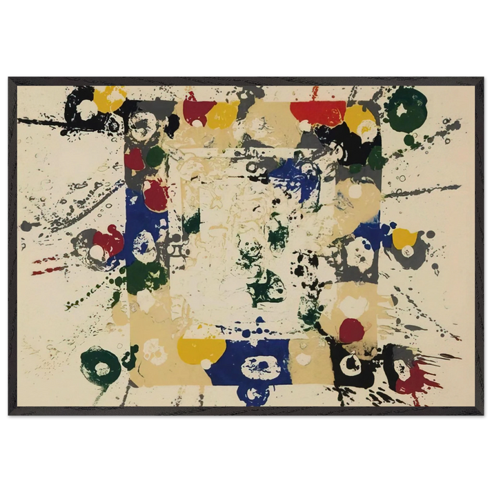 Untitled SF143S - Sam Francis 70x100 cm / 28x40 inches Framed Art Print – Black Wooden Frame