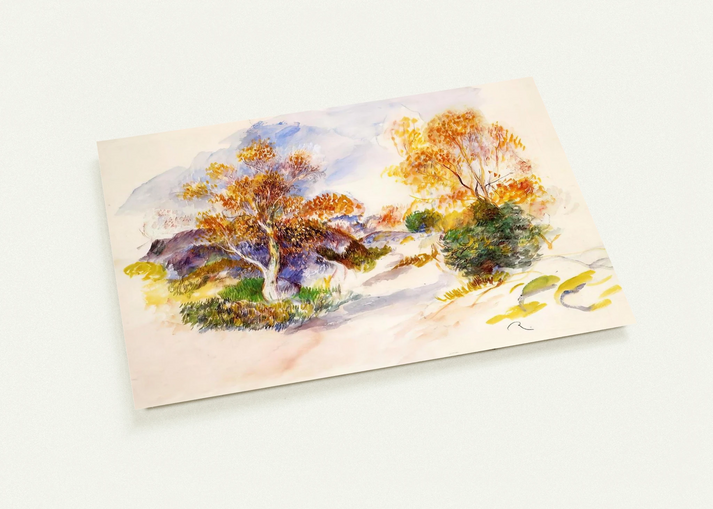 Landscape with Trees By Pierre-Auguste Renoir Pack of 10 Post Cards | Pierre-Auguste Renoir Post Cards | A6 (10.5 x 14.8 cm) - 4.1 x 5.8 inches