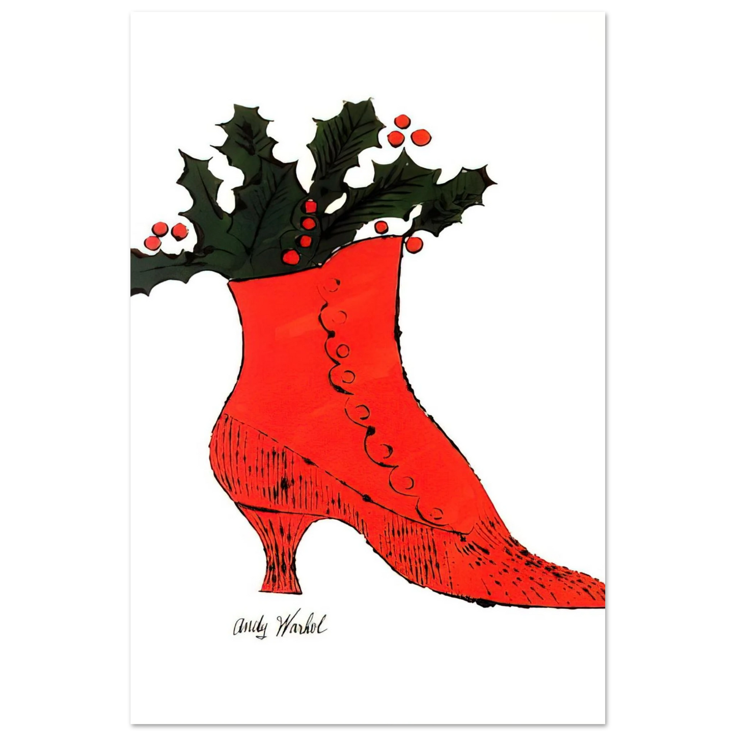 Andy Warhol - Untitled red Boot Wit Holly Fine Art Poster