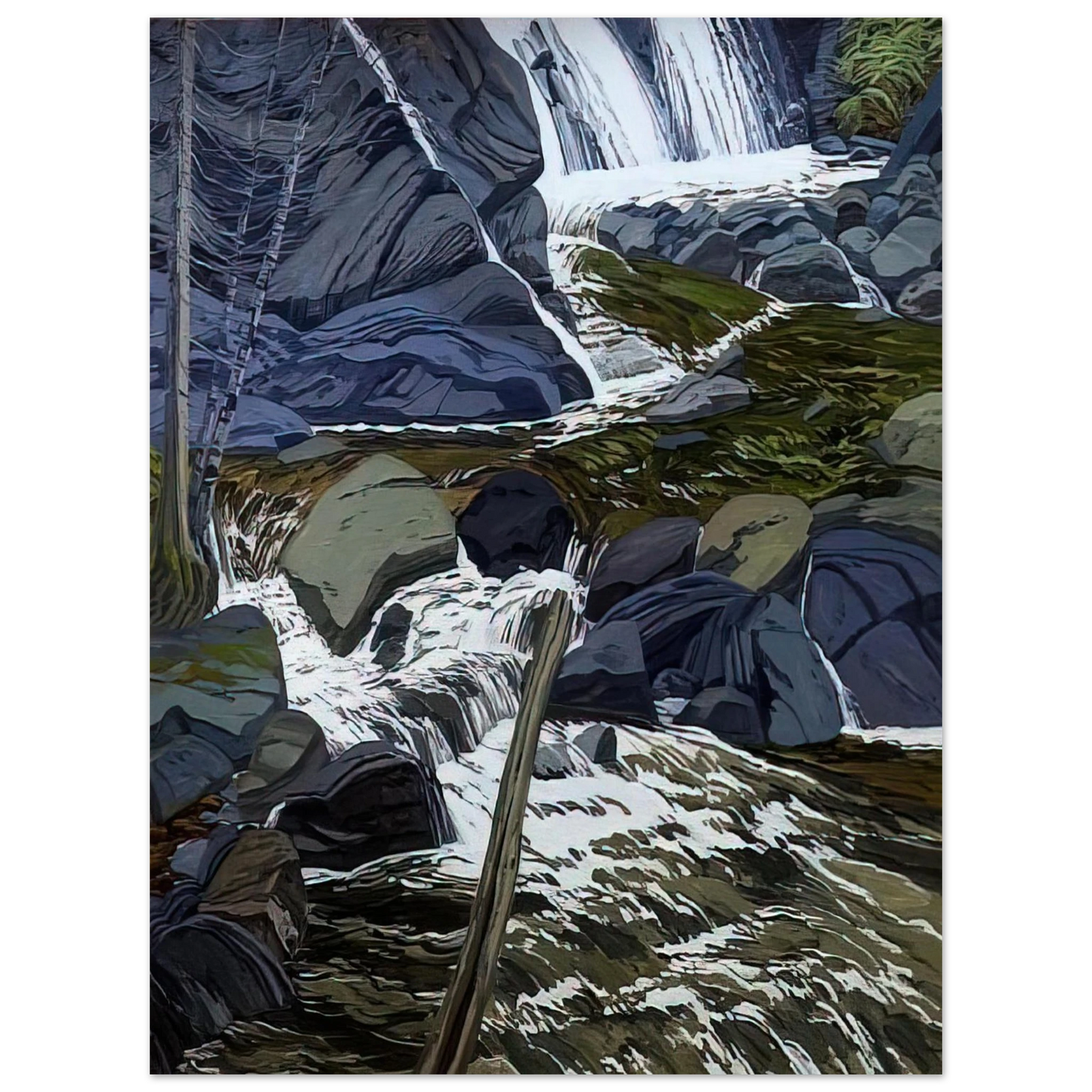 Neil Welliver - Base of Falls - 1989 75x100 cm / 30x40inches Fine Art Poster