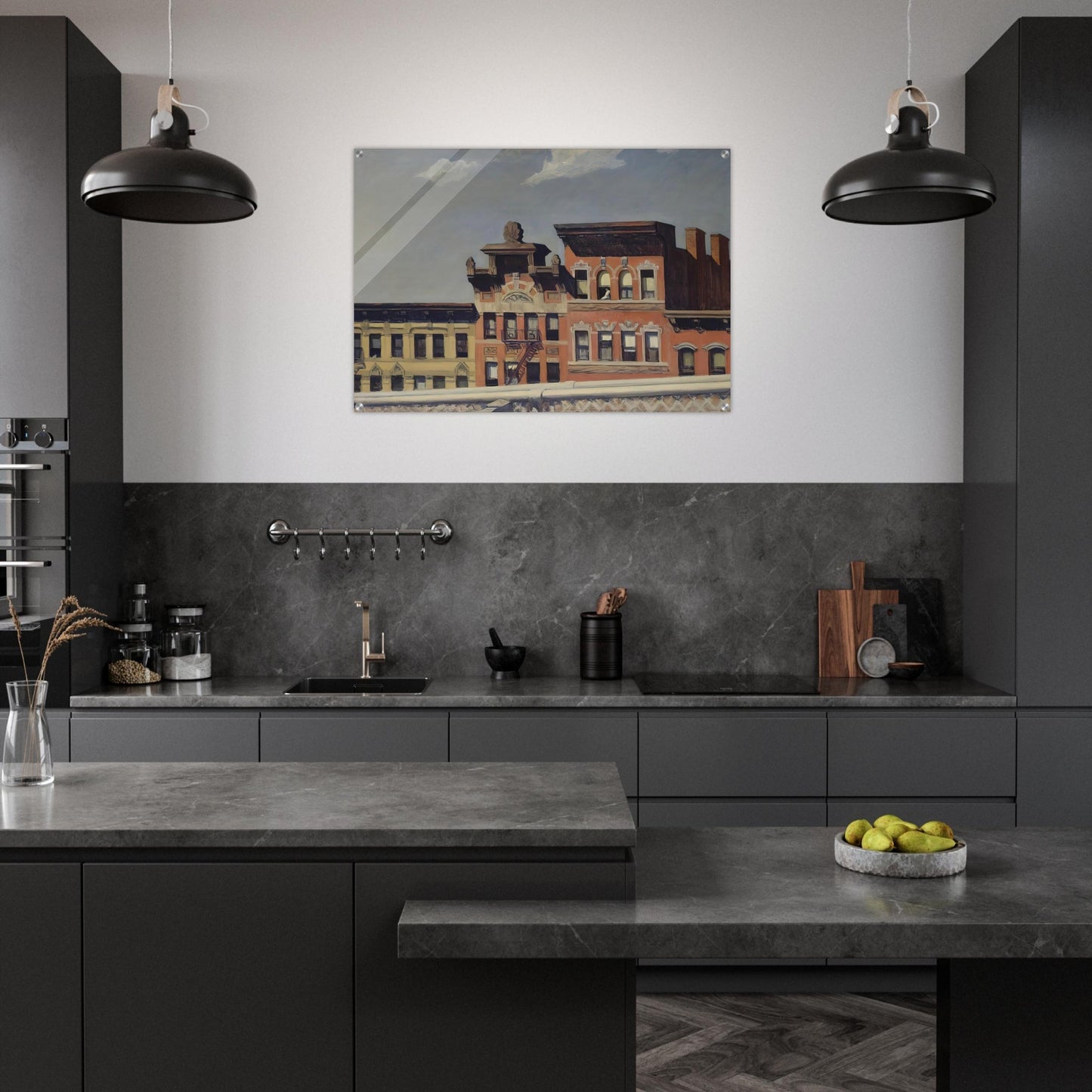 From Williamsburg Bridge - Edward Hopper Acrylic Print - 70x100 cm / 28x40″ inches | Edward Hopper Wall Art | Edward Hopper Prints