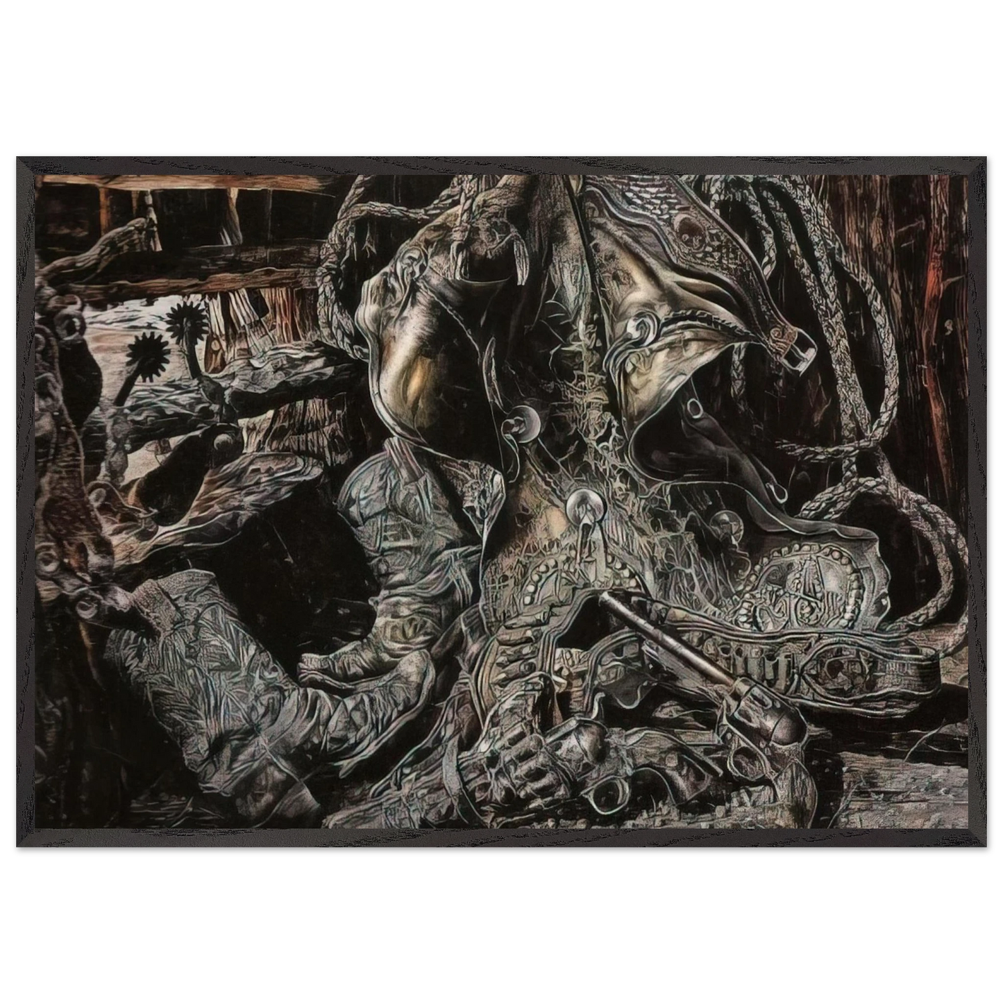 NONAME 8 - Ivan Albright 70x100 cm / 28x40 inches Framed Art Print – Black Wooden Frame