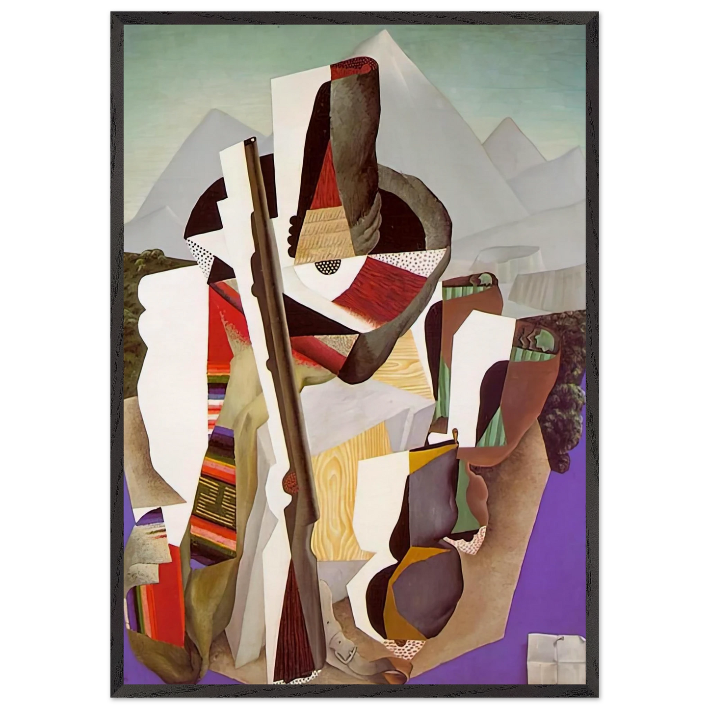ZAPATISTA LANDSCAPE THE GUERRILLA 1915 - Diego Rivera 70x100 cm / 28x40 inches Framed Art Print – Black Wooden Frame