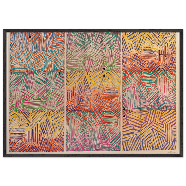 USUYUKI ULAE 227 - Jasper Johns 70x100 cm / 28x40 inches Framed Art Print – Black Wooden Frame