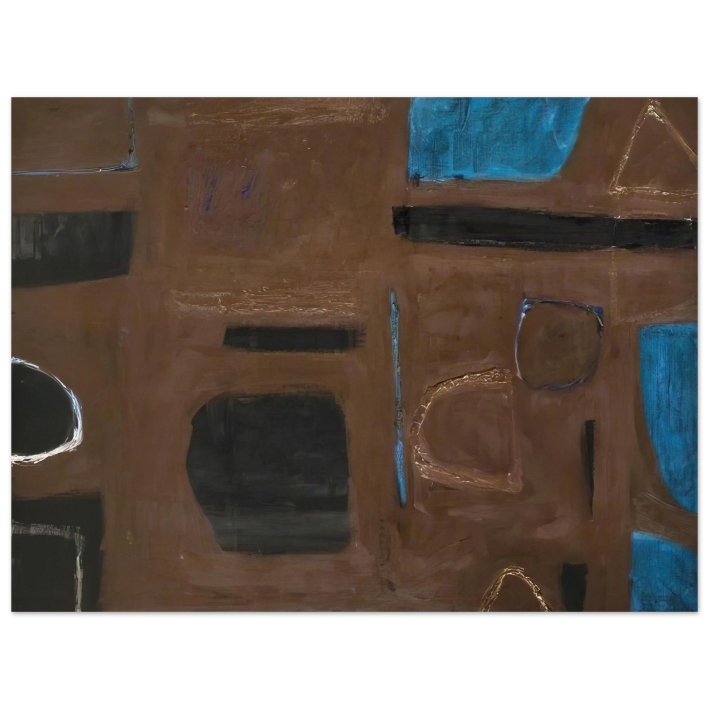 William Scott - Brown and Black - 1960 75x100 cm / 30x40inches Fine Art Poster