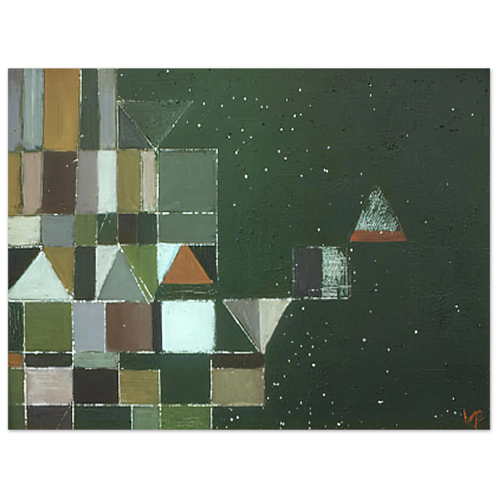 Victor Pasmore - SQUARE MOTIF GREEN LILAC 1948 75x100 cm / 30x40inches Fine Art Poster
