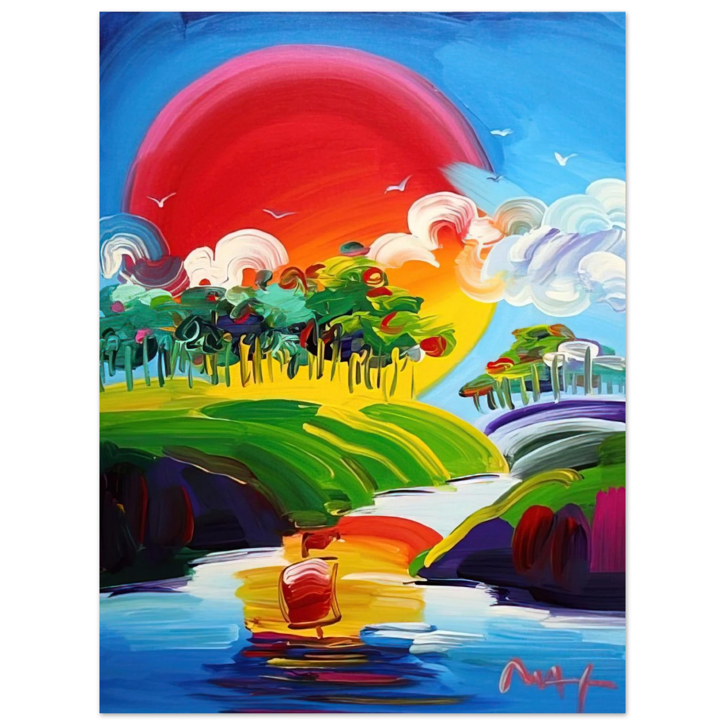 Peter Max - WITHOUT BORDERS 2011 75x100 cm / 30x40inches Fine Art Poster