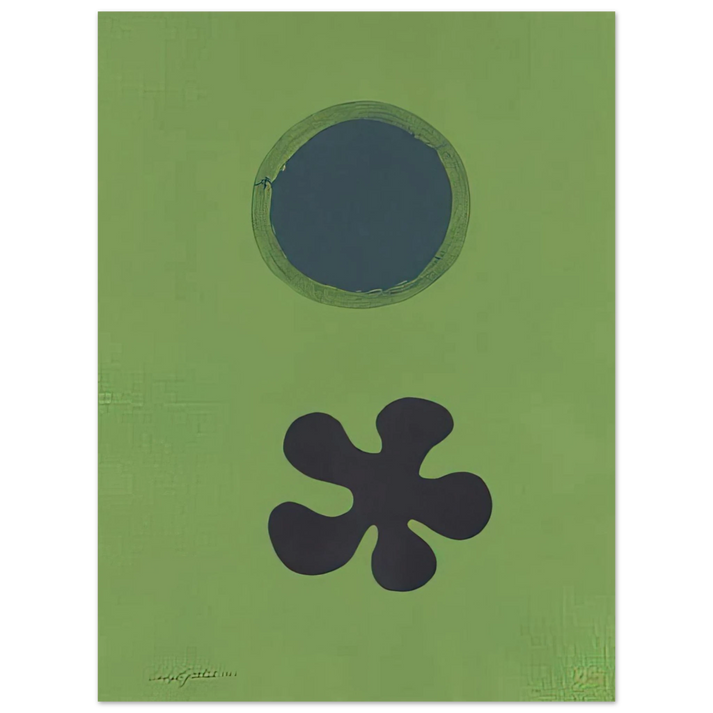 Adolph Gottlieb - Green Ground--Black Form - 1966 75x100 cm / 30x40inches Fine Art Poster