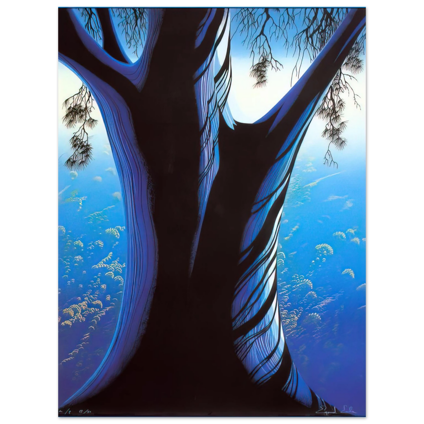 Eyvind Earle - Blue Pine 75x100 cm / 30x40inches Fine Art Poster