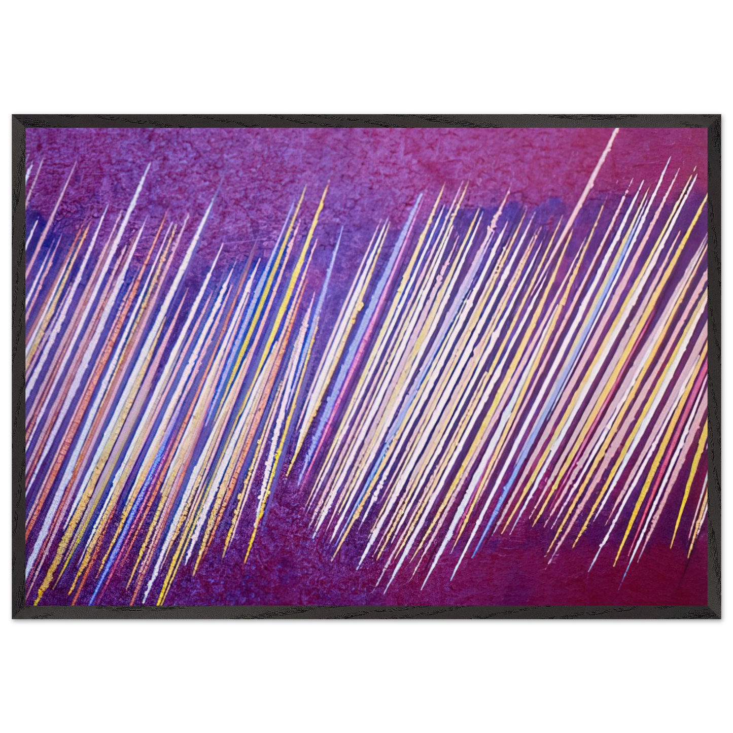 Red Line Painting II - 1968 - Ronnie Landfield 70x100 cm / 28x40 inches Framed Art Print – Black Wooden Frame
