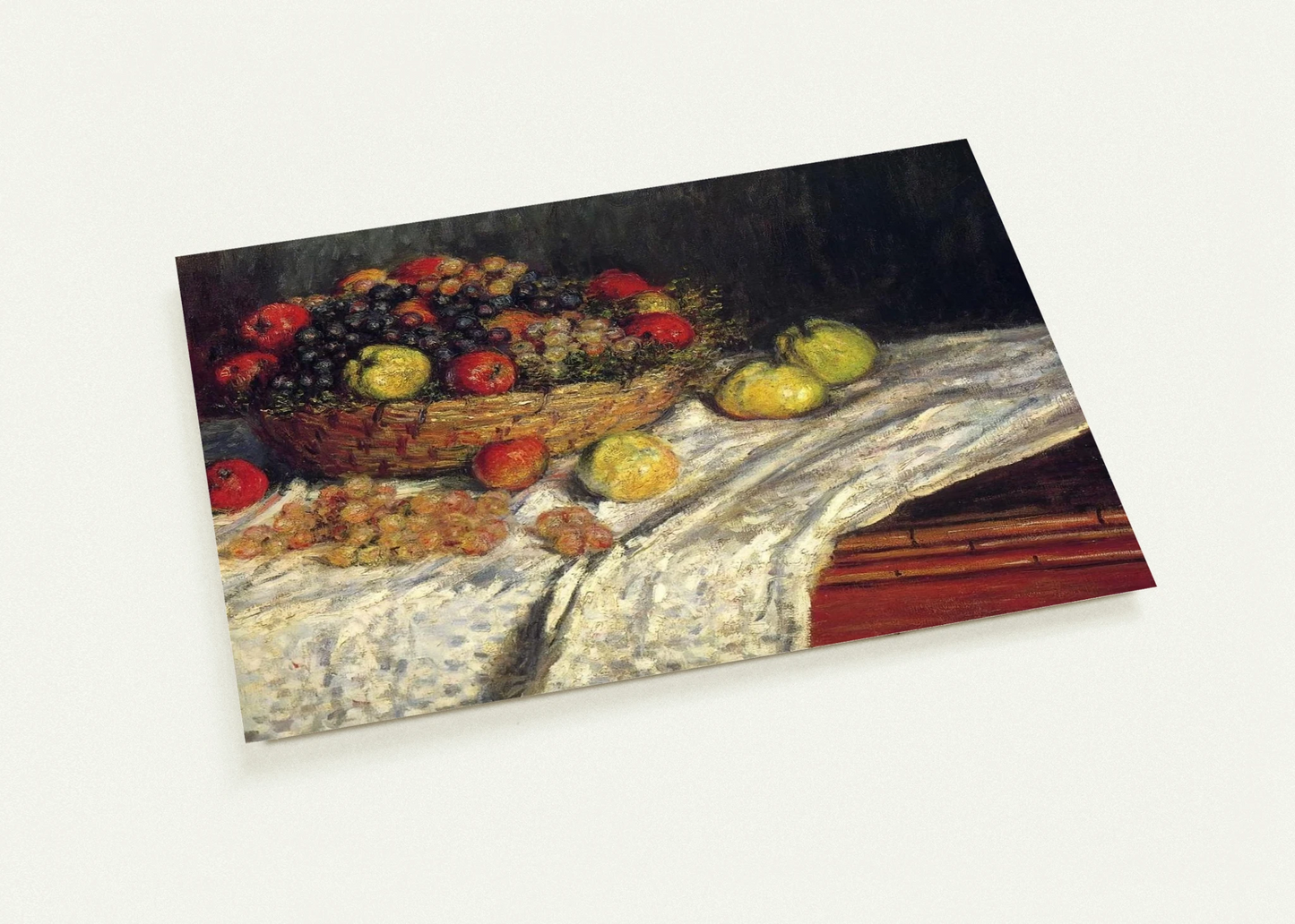 Fruit Basket with Apples and Grapes By claude monet Pack of 10 Post Cards | claude monet Post Cards | A6 (10.5 x 14.8 cm) - 4.1 x 5.8 inches