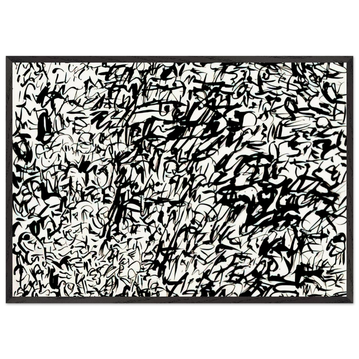 UNTITLED 1978 2 N2 - Keith Haring 70x100 cm / 28x40 inches Framed Art Print – Black Wooden Frame | Keith Haring Art For Sale