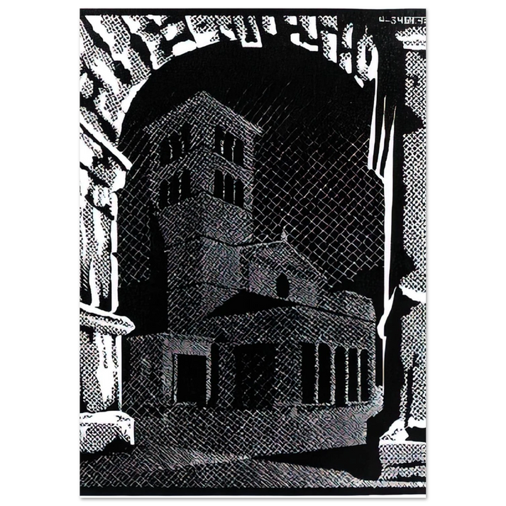 MC Escher - NOCTURNAL ROME 3 Wall Art - 30x40 cm / 12x16 inches - Fine Art Poster - -