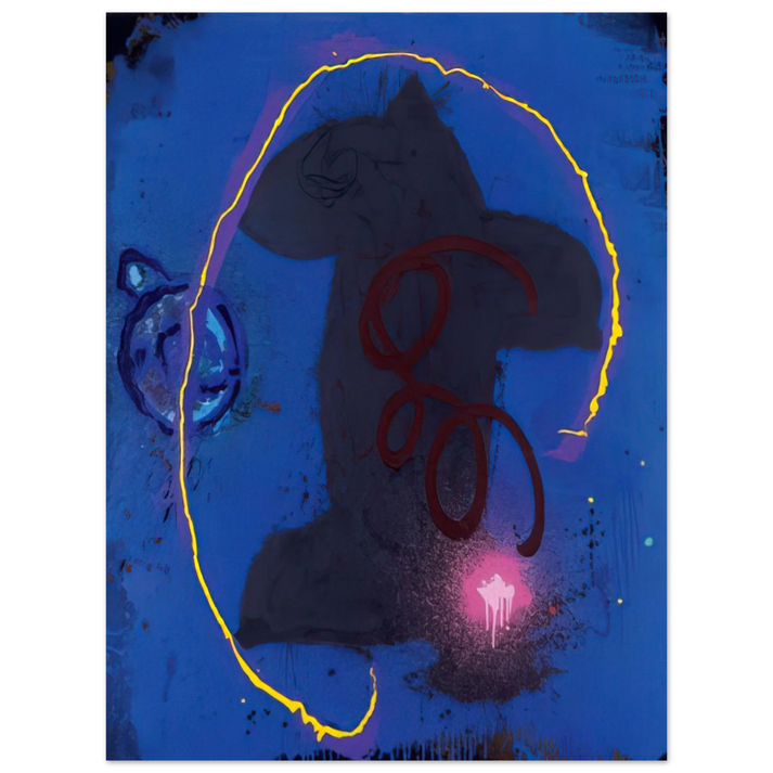 John Hoyland - Black Something 8.2.90 - 1990 75x100 cm / 30x40inches Fine Art Poster