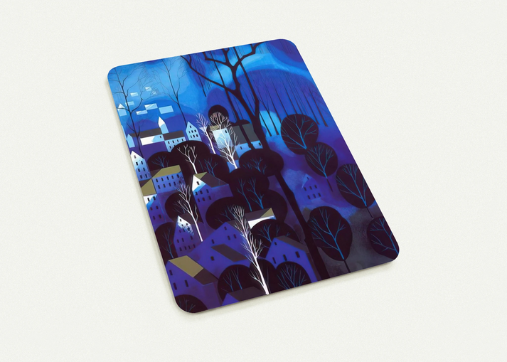 Midnight Blue By Eyvind Earle Pack of 10 Post Cards | Eyvind Earle Post Cards | A6 (10.5 x 14.8 cm) - 4.1 x 5.8 inches