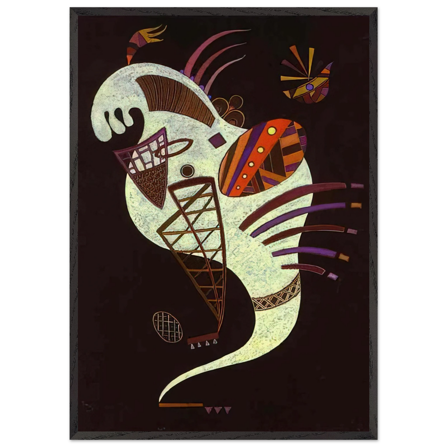 WHITE FIGURE 1943 - Wassily Kandinsky 70x100 cm / 28x40 inches Framed Art Print – Black Wooden Frame