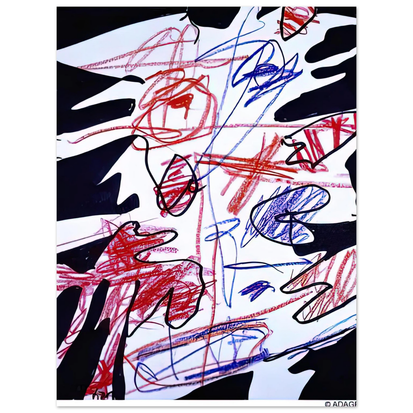 Jean Dubuffet - ACTIVATION XLVII 75x100 cm / 30x40inches Fine Art Poster