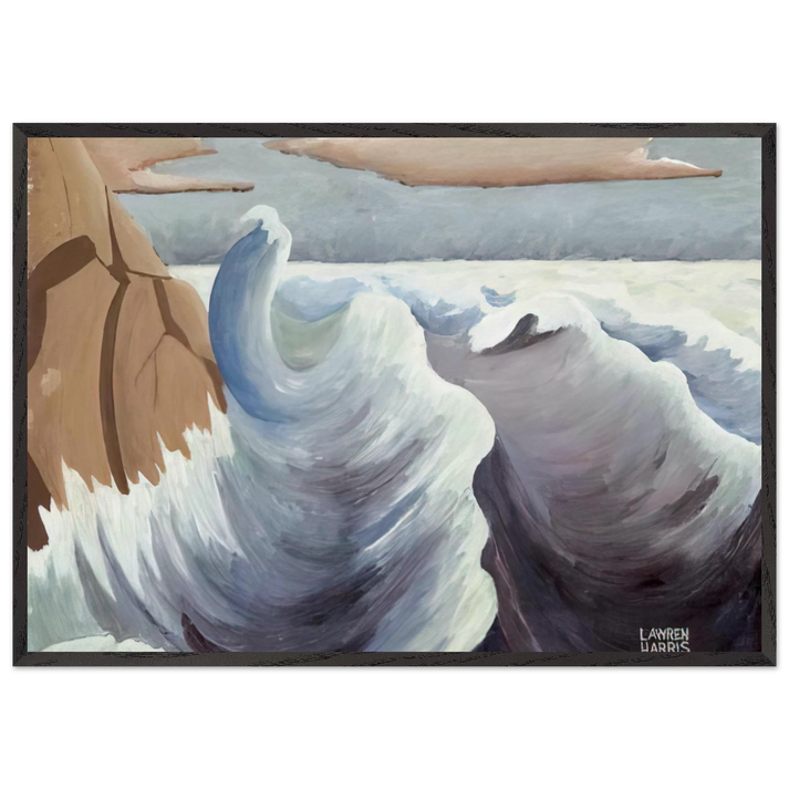 Shoreline - Art Nouveau Modern - Lawren Harris 70x100 cm / 28x40 inches Framed Art Print – Black Wooden Frame