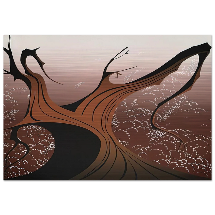Brown Tree - Eyvind Earle Brushed Aluminum Print - 70x100 cm / 28x40 inches | Eyvind Earle Aluminum Print | Eyvind Earle Prints